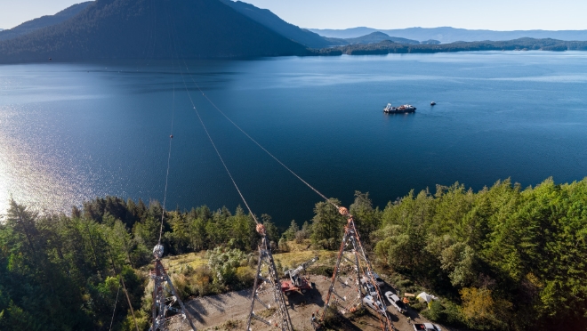 The towers at Jervis Inlet North prior to the removal work.  The towers at Jervis Inlet North prior to the removal work.