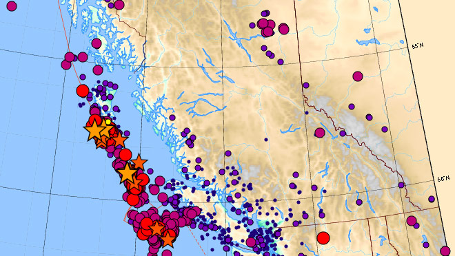 BC Earthquake Map