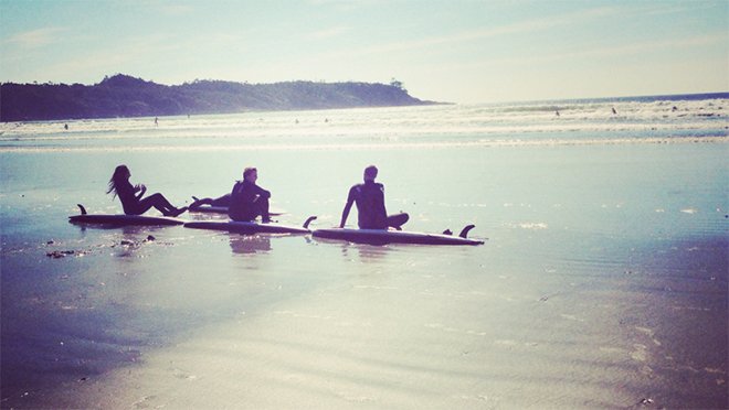 Surfers at Cox Bay, Tofino