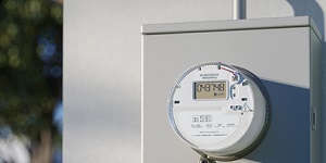 View Of Electric Meter On Building Facade