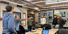 Employees gathered in an operations room