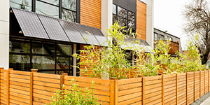 Solar panels on an apartment complex