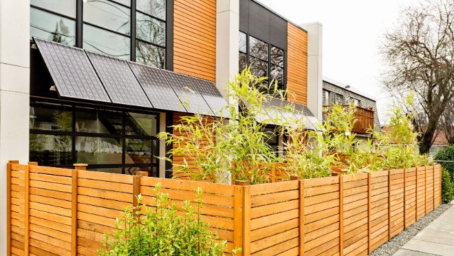 Solar panels on an apartment complex